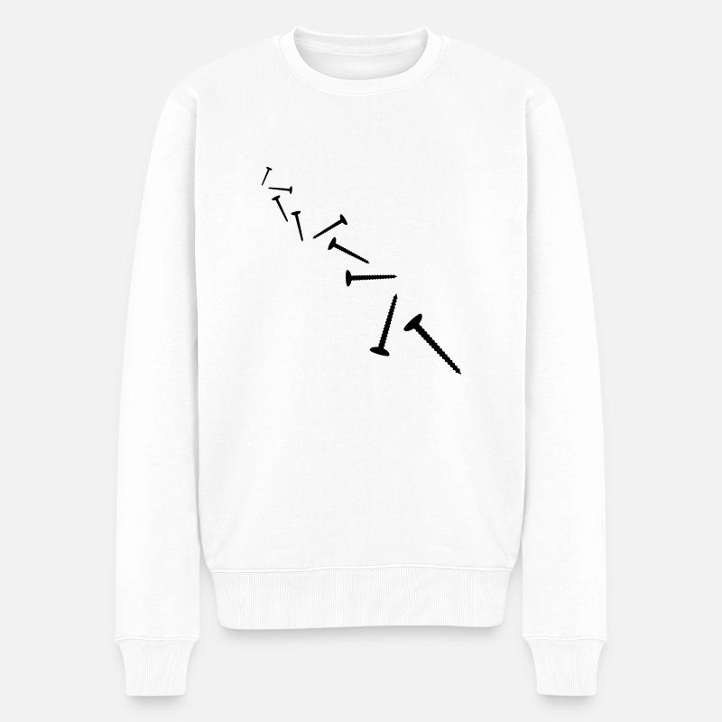 Screws Pattern - Männer Premium Bio Pullover - Weiß