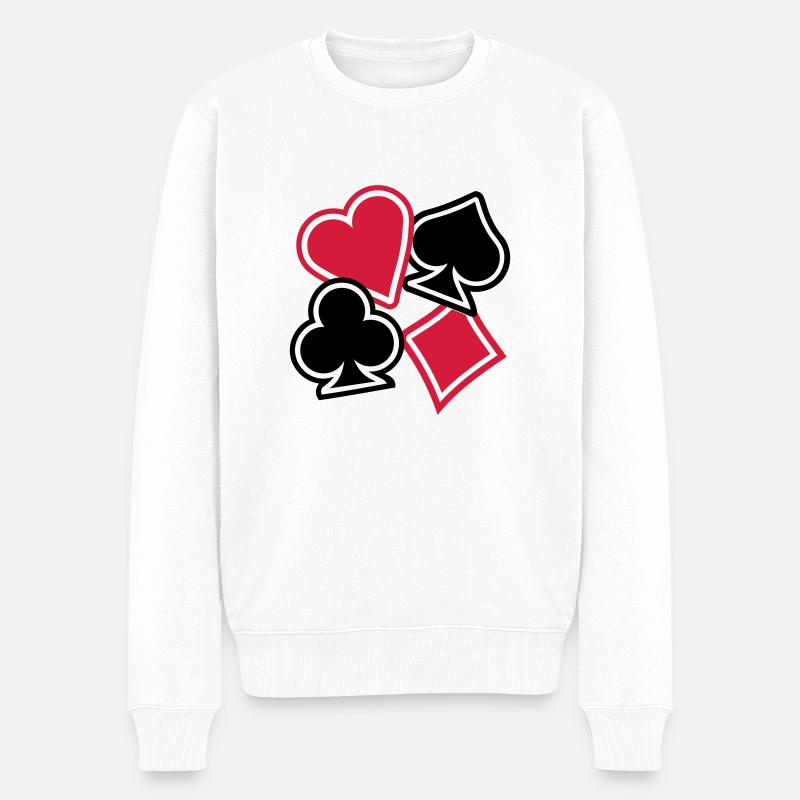Poker - Pull Premium bio Homme - blanc