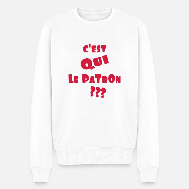 le_patron_2 - Pull Premium bio Homme - blanc