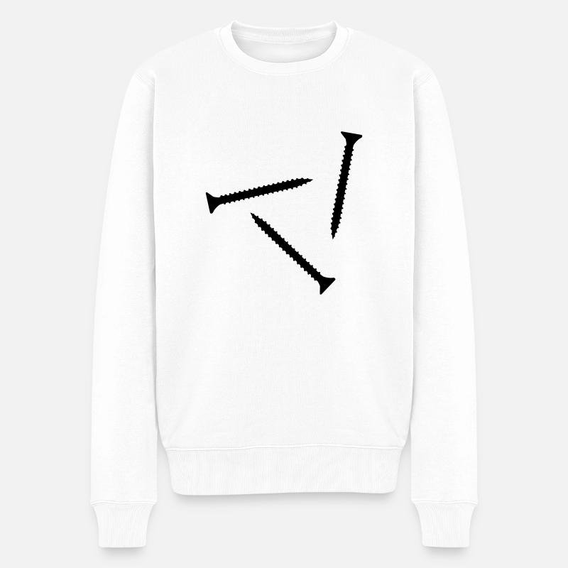 Schraube - Männer Premium Bio Pullover - Weiß