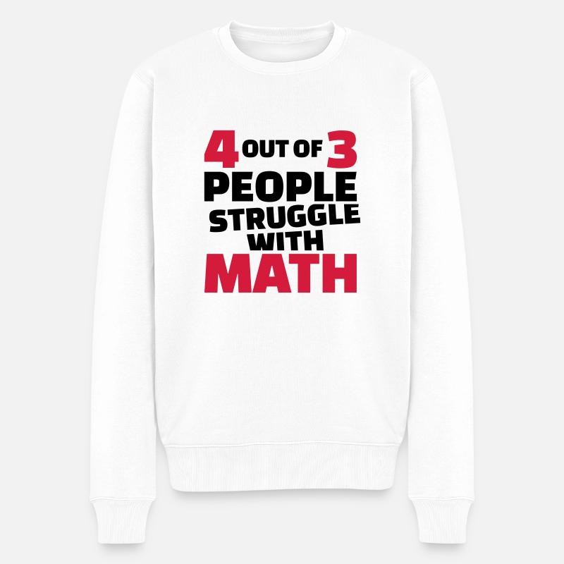 Mathe - Männer Premium Bio Pullover - Weiß