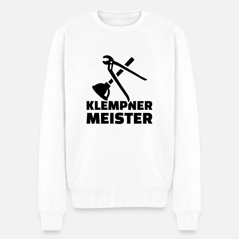 Klempner - Männer Premium Bio Pullover - Weiß