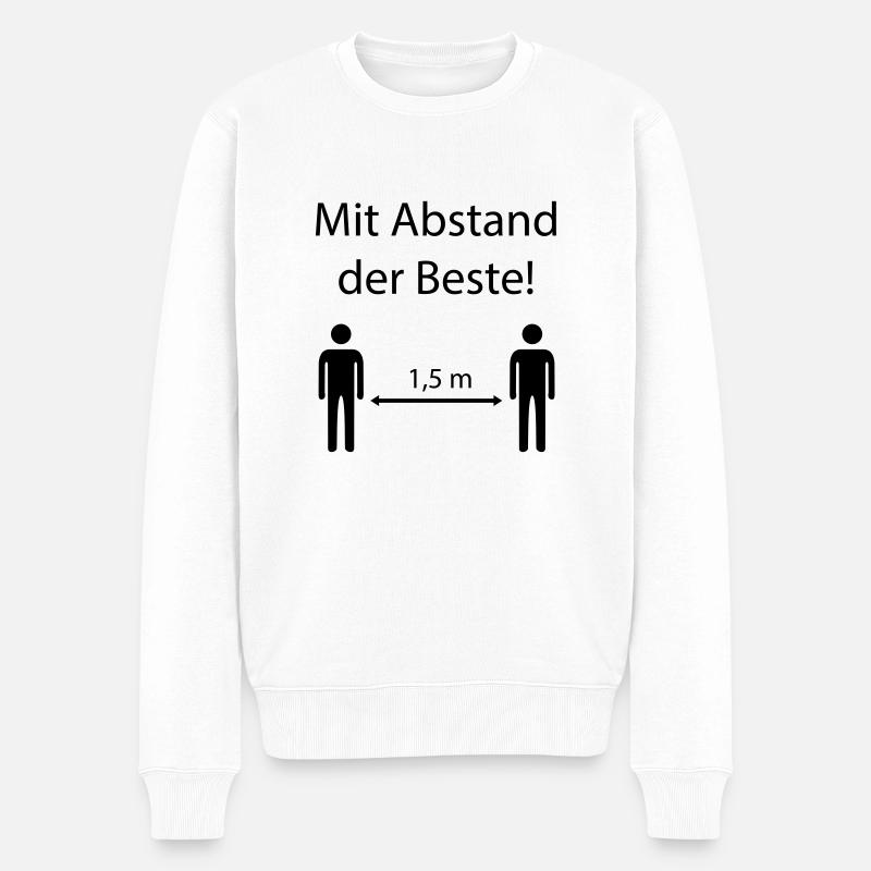 Mit Abstand der Beste - Männer Premium Bio Pullover - Weiß