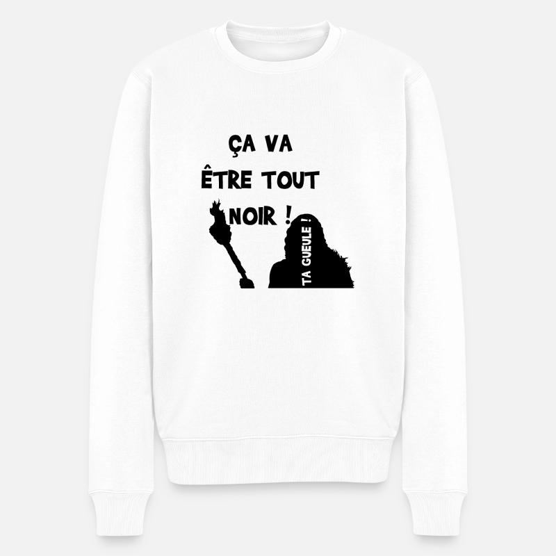 Logo RRRH ça va être tout noir ! - Pull Premium bio Homme - blanc