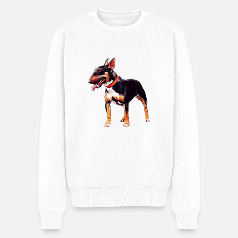 Miniatur Bullterrier - Männer Premium Bio Pullover - Weiß