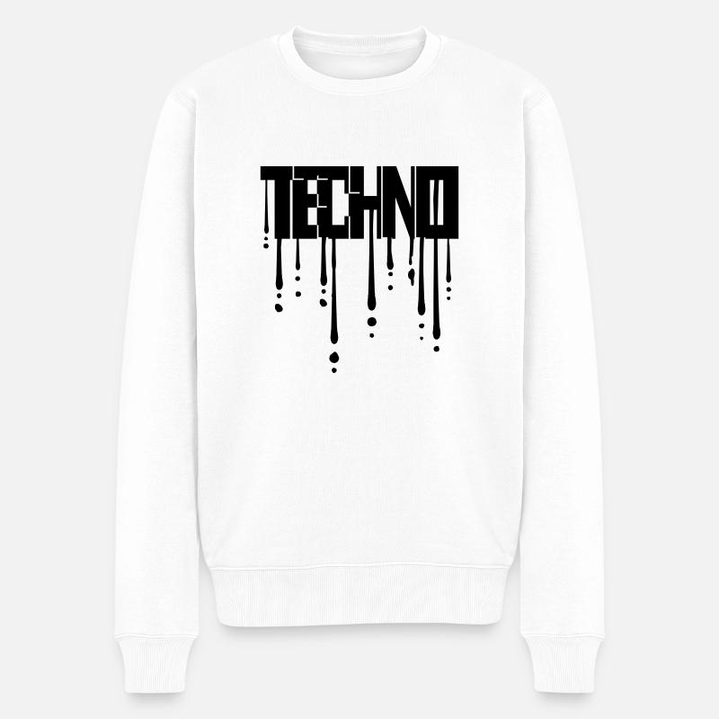 Gouttes de techno graffiti - Pull Premium bio Homme - blanc