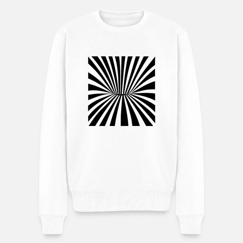 optic illusion 5 - Männer Premium Bio Pullover - Weiß