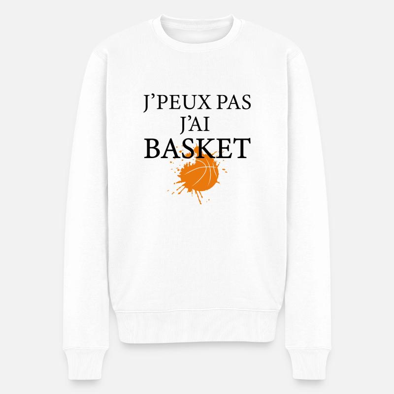 J peux pas j ai basket ballon idée cadeau tshirt - Pull Premium bio Homme - blanc