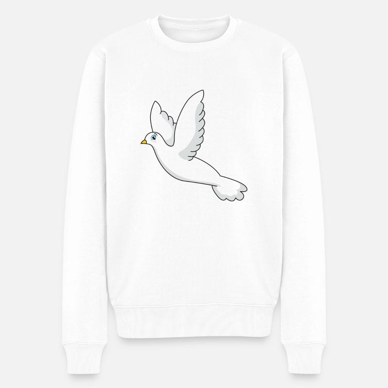 Taube - Männer Premium Bio Pullover - Weiß