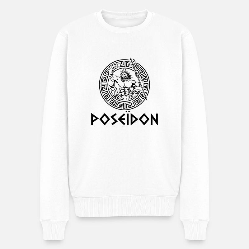 Poséidon noir antique - Pull Premium bio Homme - blanc