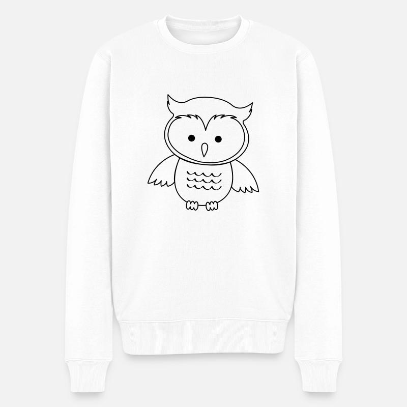 Hibou - Pull Premium bio Homme - blanc
