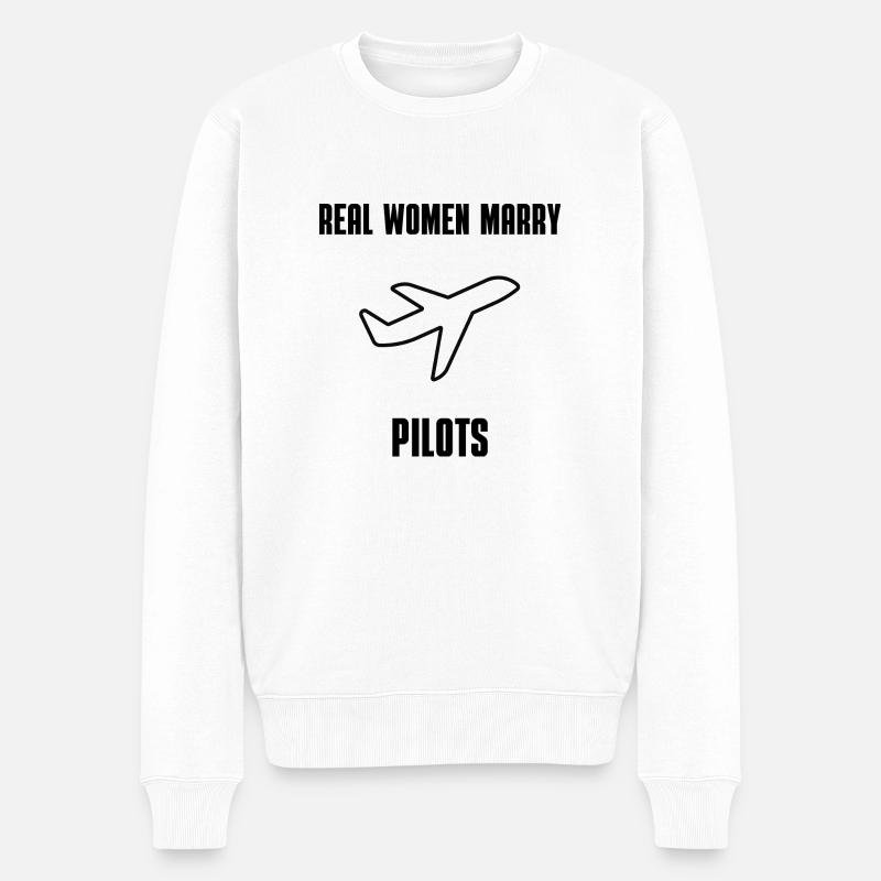 PILOTS MARRY ME - Pull Premium bio Homme - blanc