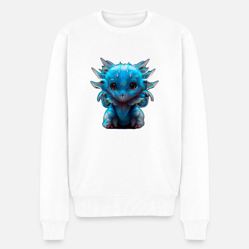 Drache - Männer Premium Bio Pullover - Weiß