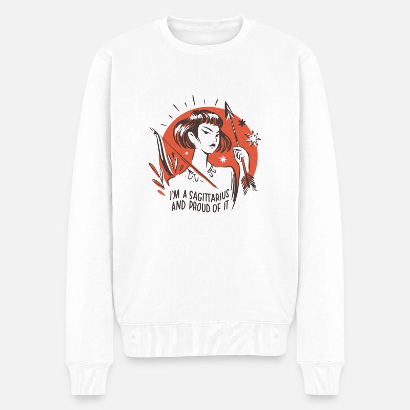 sagittarius - Männer Premium Bio Pullover - Weiß