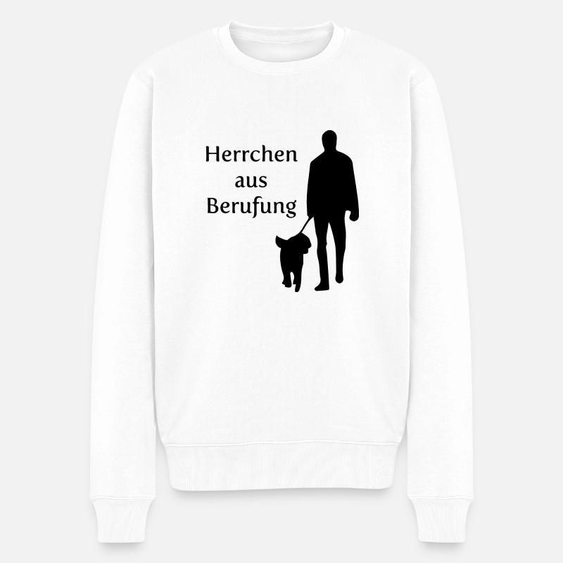 Dog Hund - Männer Premium Bio Pullover - Weiß