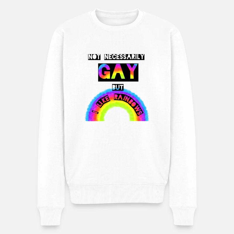 J’aime les arcs-en-ciel - Pull Premium bio Homme - blanc