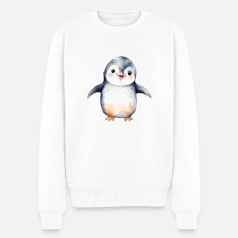 Pinguin - Männer Premium Bio Pullover - Weiß