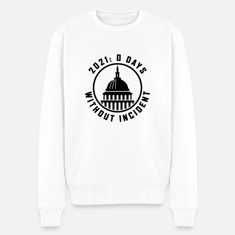 2021 - 0 jours sans incident - Pull Premium bio Homme - blanc