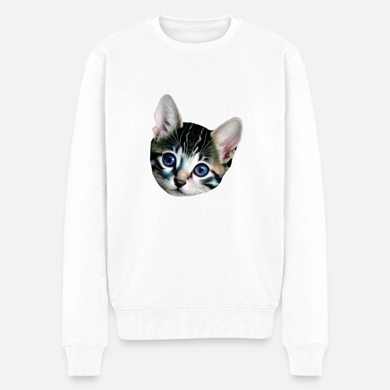 chaton - Pull Premium bio Homme - blanc