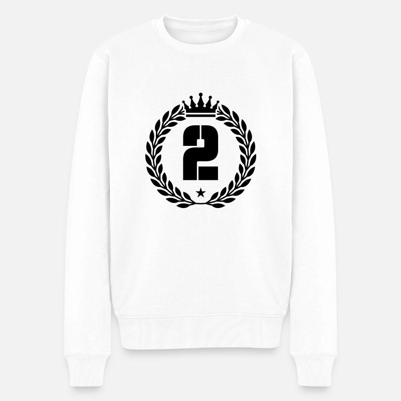 2 couronnes - Pull Premium bio Homme - blanc