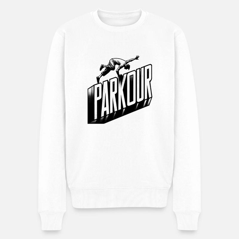 Parkour - Männer Premium Bio Pullover - Weiß
