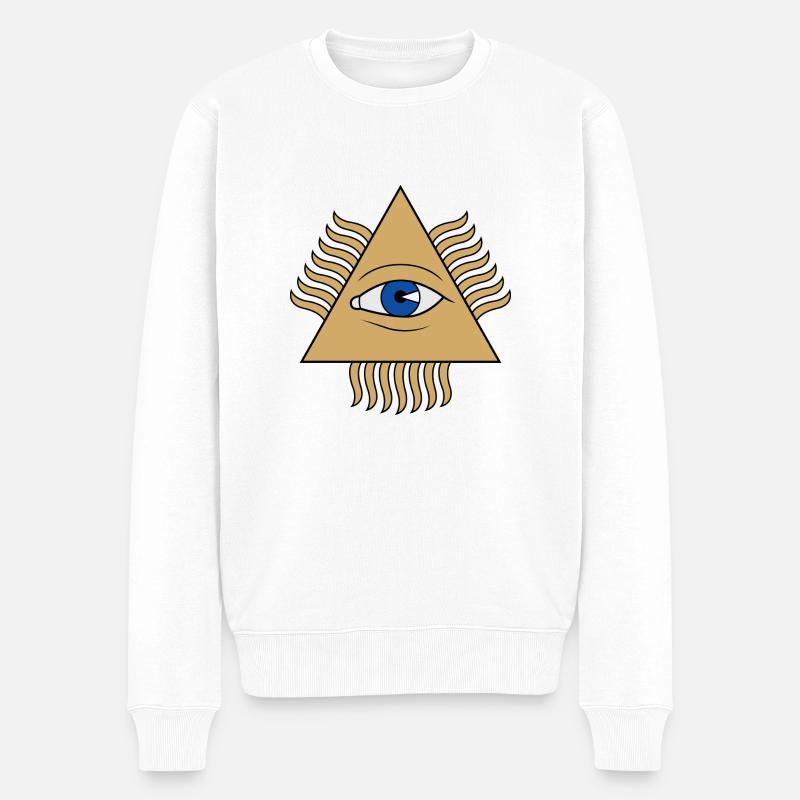Pyramide de l’œil - Pull Premium bio Homme - blanc