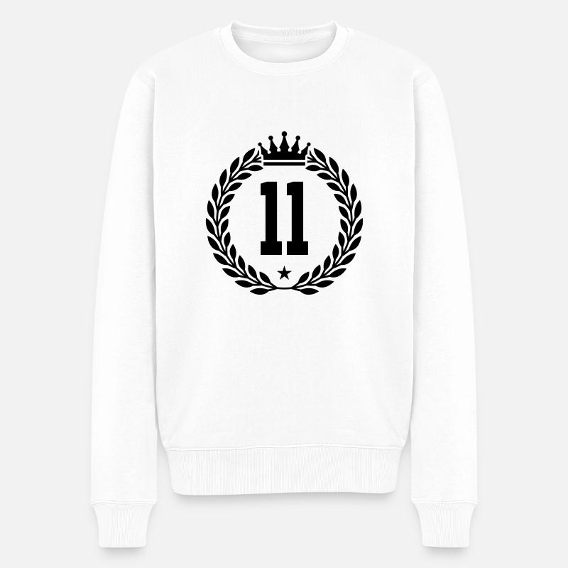 11 krone - Männer Premium Bio Pullover - Weiß