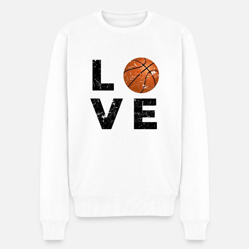 Basketball-Liebe - Männer Premium Bio Pullover - Weiß