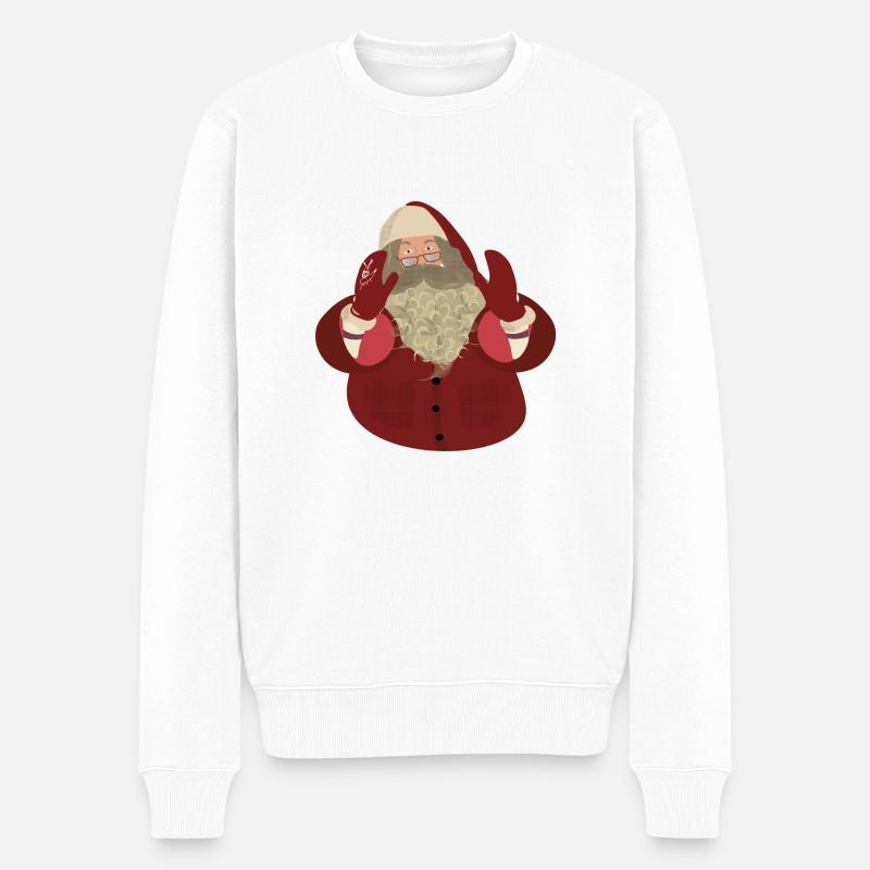 Weihnachtsmann - Männer Premium Bio Pullover - Weiß