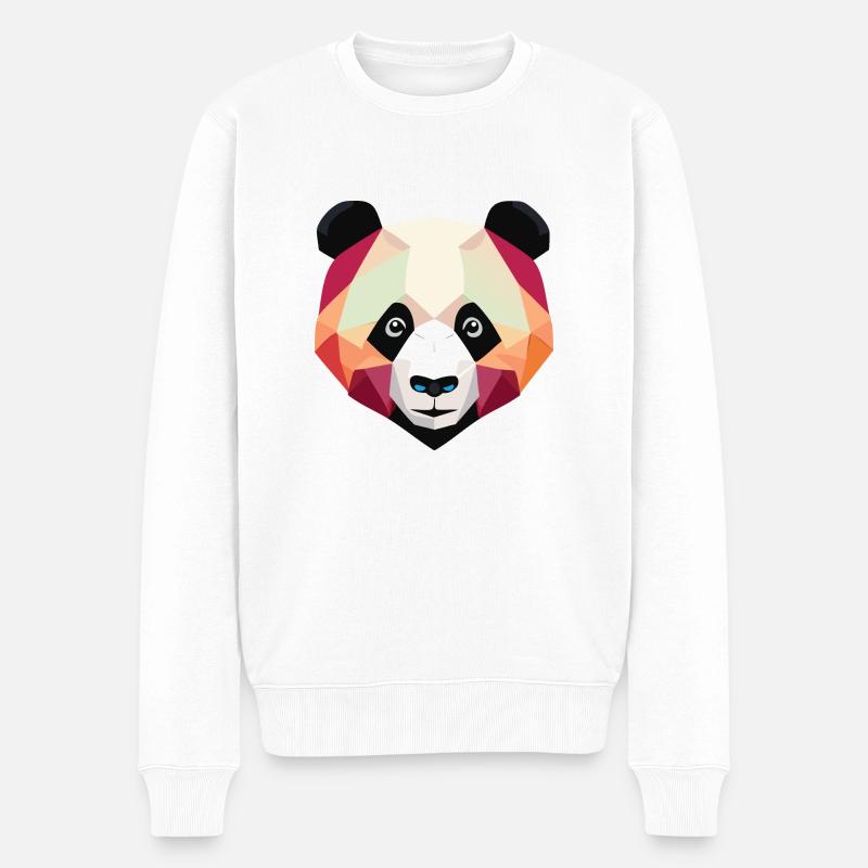 Panda Low Poly - Pull Premium bio Homme - blanc