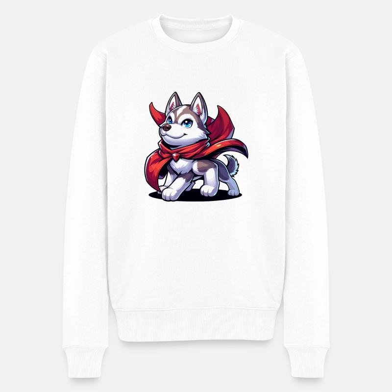 Husky super-héros - Pull Premium bio Homme - blanc