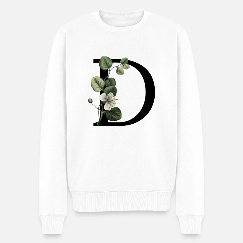 lettre d botanique vert - Pull Premium bio Homme - blanc