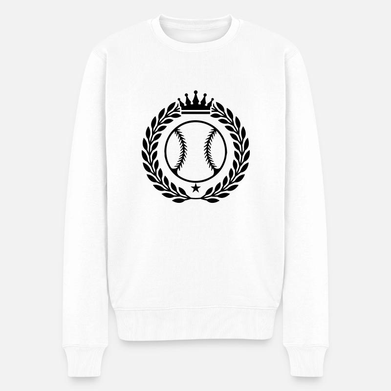 baseball wappen - Männer Premium Bio Pullover - Weiß
