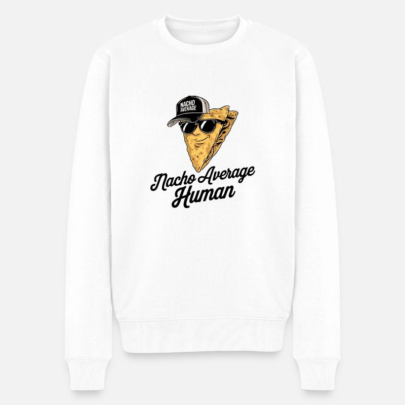 Nacho Durchschnittlicher Mensch - Männer Premium Bio Pullover - Weiß