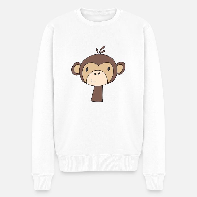 singe drôle - Pull Premium bio Homme - blanc