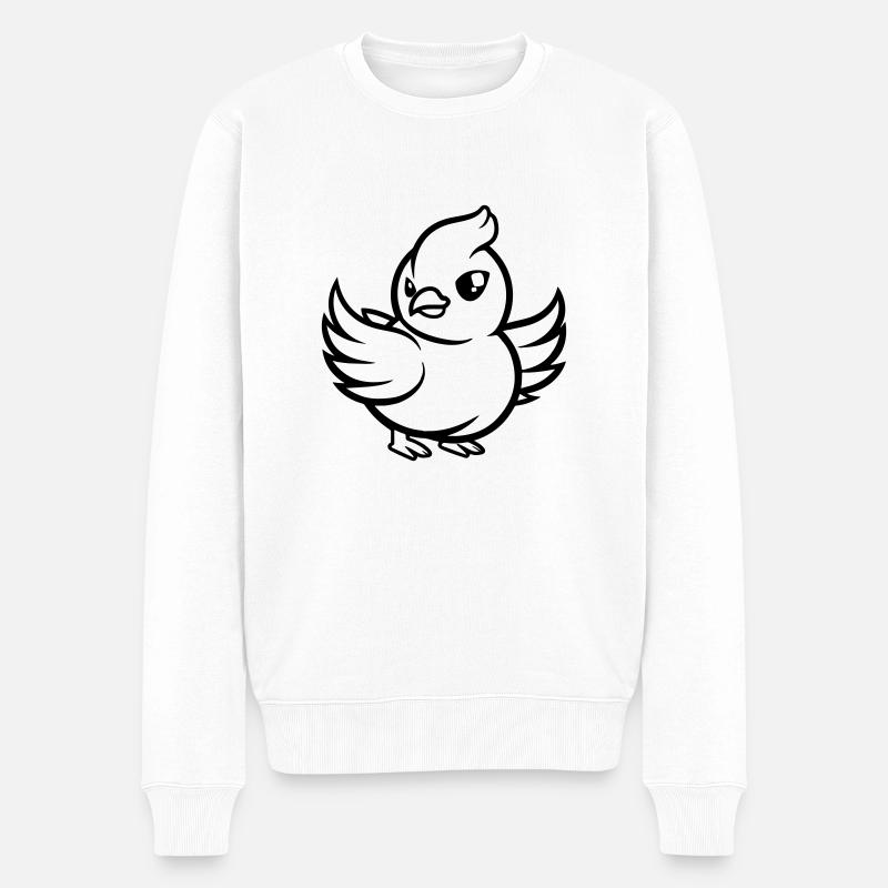 taube comic - Männer Premium Bio Pullover - Weiß