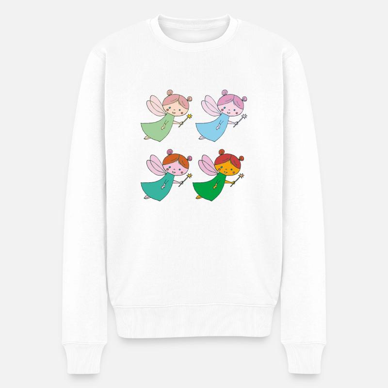 fee 4fach bunt - Männer Premium Bio Pullover - Weiß