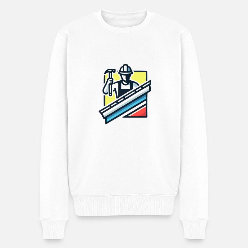 Icône du couvreur - Pull Premium bio Homme - blanc