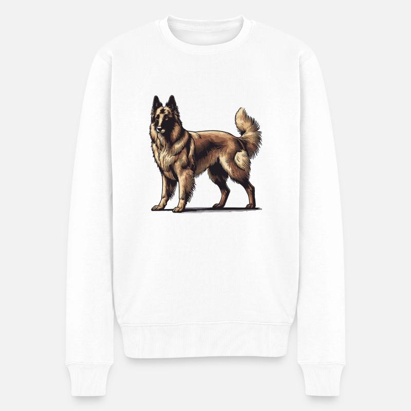 Schäferhund - Männer Premium Bio Pullover - Weiß