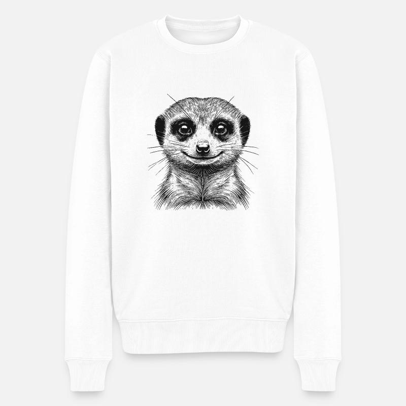 Erdmännchen - Männer Premium Bio Pullover - Weiß