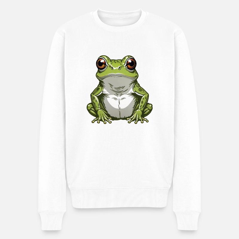 Frosch - Männer Premium Bio Pullover - Weiß
