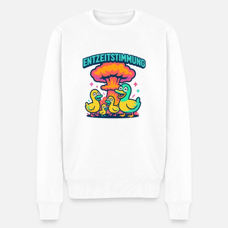Entzeitstimmung - Männer Premium Bio Pullover - Weiß