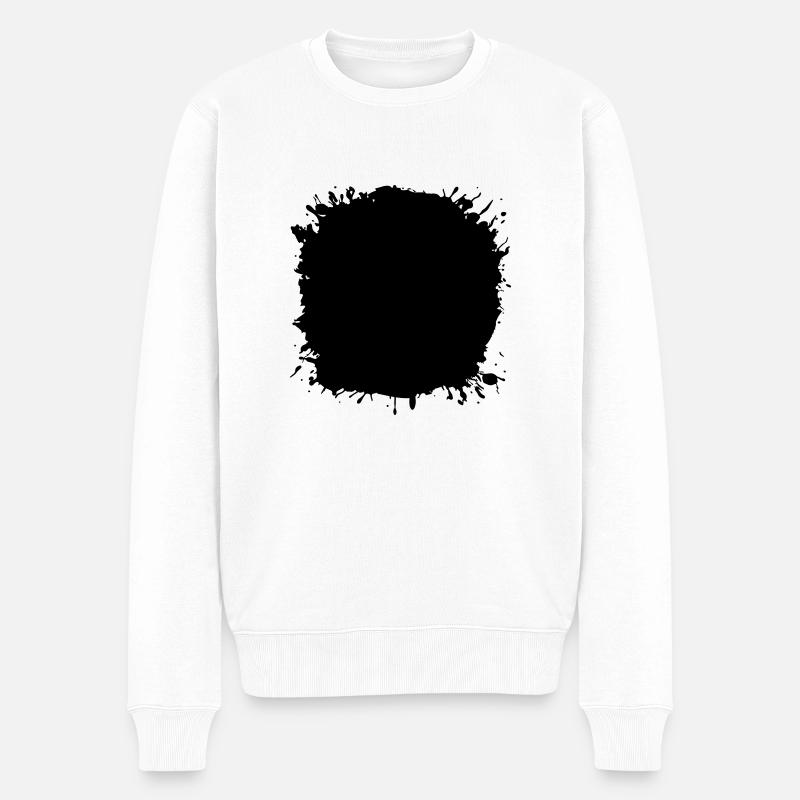 splatter klecks - Männer Premium Bio Pullover - Weiß