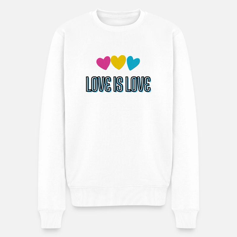 Love is Love - Männer Premium Bio Pullover - Weiß