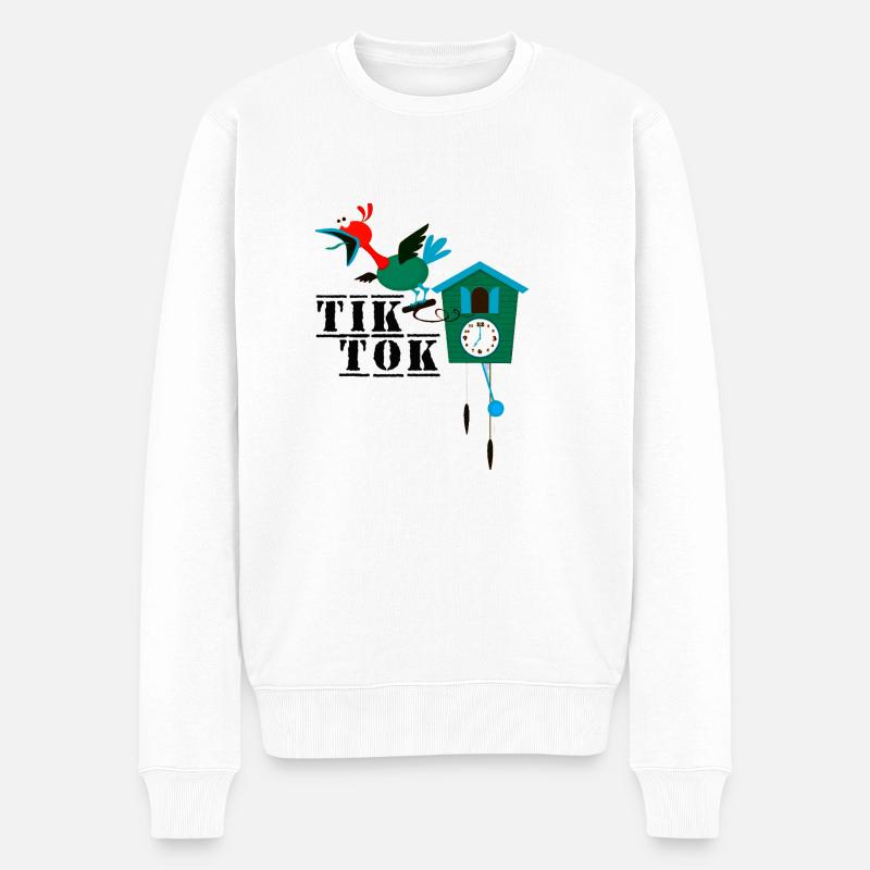 Tik Tok - Økologisk premium-sweatshirt til mænd - hvid
