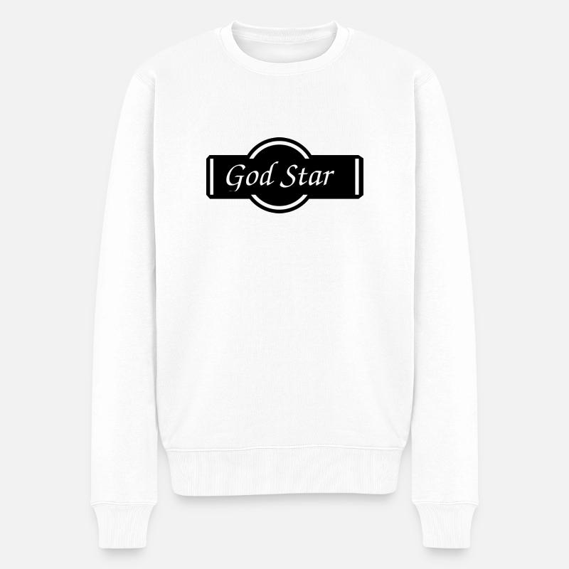 Logo, Design, Text - Männer Premium Bio Pullover - Weiß