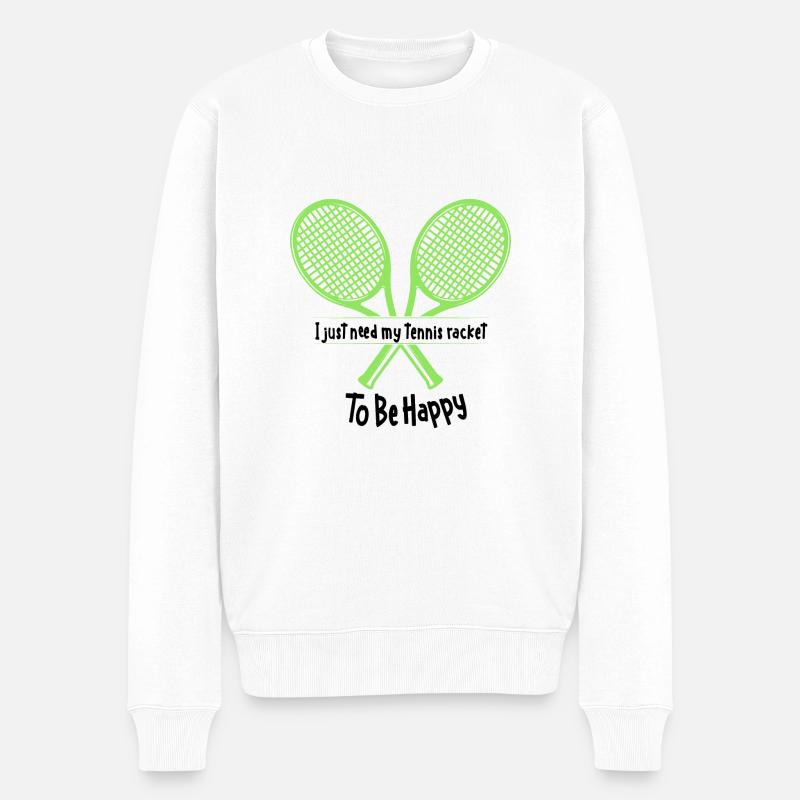 Tennis - Männer Premium Bio Pullover - Weiß