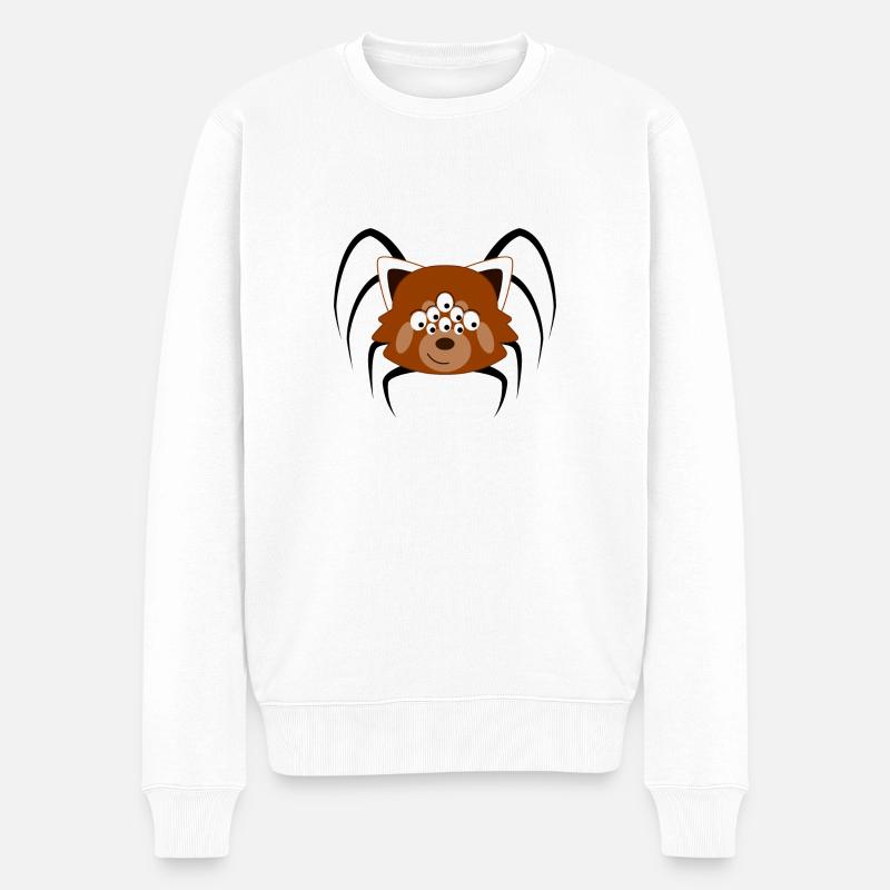 Panda roux déguisé en araignée pour Halloween - Pull Premium bio Homme - blanc