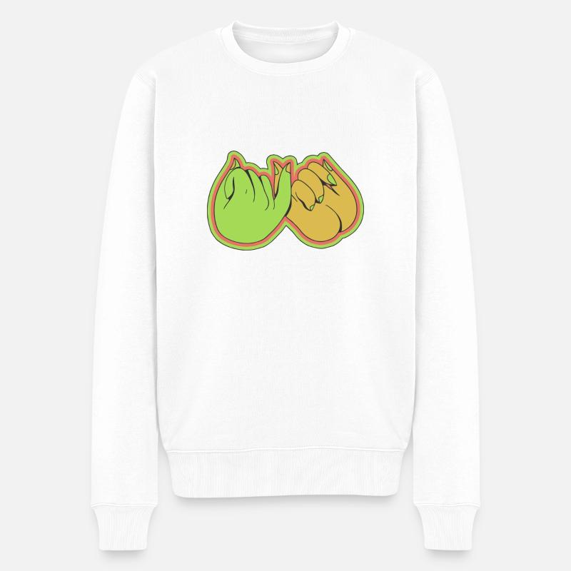 Vertrauen kleiner Finger - Männer Premium Bio Pullover - Weiß