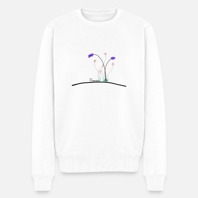 Flowers - Männer Premium Bio Pullover - Weiß